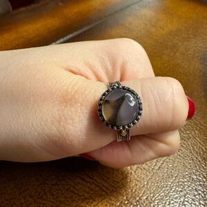 Sterling Silver and Agate Stone Ring